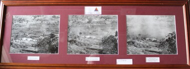 Print - Three pictures in frame, Dutch East Indies, Java, 2/2 Australian Heavy A.A Regiment, Assorted WW2 photographs