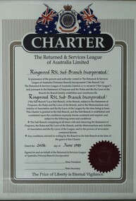 Document - Charter of RSL, Ringwood RSL