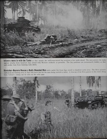 Photograph - Infantry move in with the tanks, Framed photograph