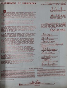Document - Instrument of surrender of Japan, Framed paperwork