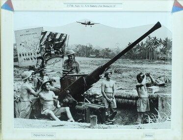 Photograph - 2/17th Aust Lt A/A Battery Airborne AIF, Framed photograph