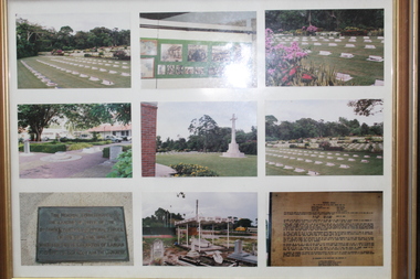 Photograph - Plaque and pictures of grave sites 9th Div AIF 10 June 1945