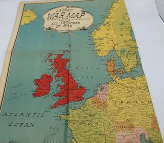 Work on paper - Map  theaters of war, latest war map, Printed map