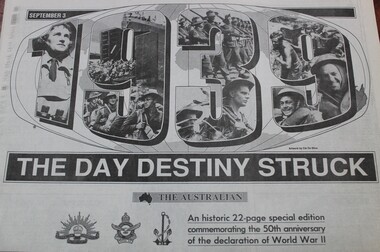Newspaper - The day destiny struck, Newspaper September 3 1939