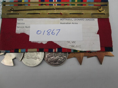 Medal - Leonard Jordan Bottriell, Australian Army, Service medals and Prisoner of war medal