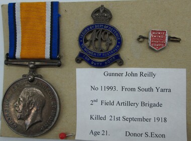Medal - Gunner John Reilly, 2nd Field Artillary