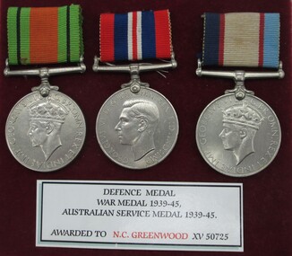 Medal - N.C.Greenwood, service madals, 1939-1945