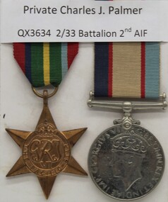 Medal - Private Charles J Palmer, 2/33 Battalion 2nd AIF