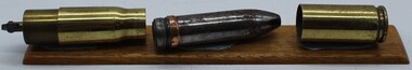 Memorabilia - Souvenir Trench Art cigarette lighter three sections made from shell case