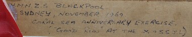 Memorabilia - HMNZS Blackpool, Coral Sea Anniversary Excersize, Sydney, November, 1969
