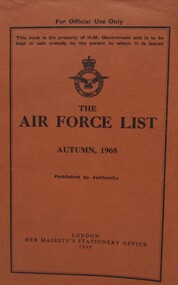 Book - The Airforce list, Autumn 1968