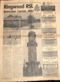 Work on paper - Local Ringwood Newspaper RSL featured page