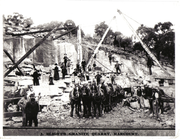black & white photograph, Granite Quarry, early 1900s