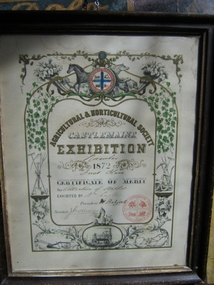 Award Certificate, 1872