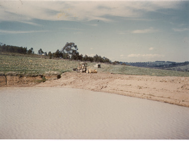Photograph - Photo-colour- dam and tractor
