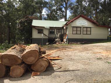 Photograph - Menzies Creek Hall damaged by storm, 2016