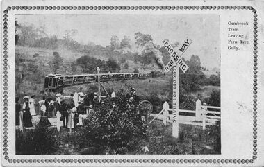 Postcard - Gembrook Train Leaving Fern Tree Gully