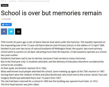 Ephemera - Narre Warren East School