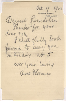 Letter from Florence Nightingale