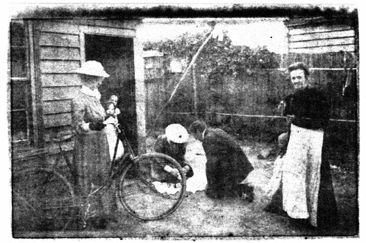 Early Melbourne District Nursing Society (MDNS) Trained nurses attending a child