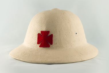 Pith Helmet worn by early Melbourne District Nursing Society (MDNS) Trained nurses