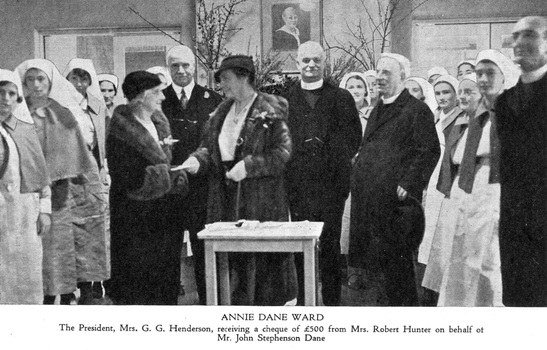 Opening of the Annie Dane Ward in the Melbourne District Nursing Society After-Care Hospital