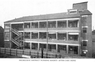 The rear of the Melbourne District Nursing Society After-Care Home