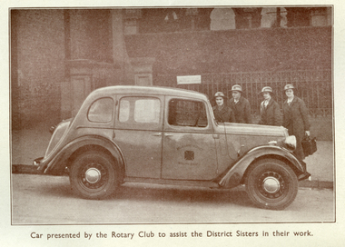 Vehicle donated to the Melbourne District Nursing Society by the Rotary Club of Victoria in 1937 