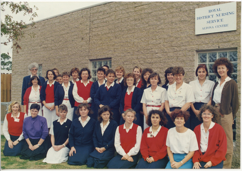 Royal District Nursing Service (RDNS) staff outside the RDNS Altona Centre
