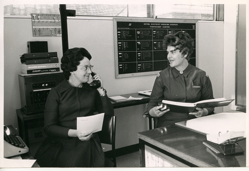 Working in the office at Royal District Nursing Service (RDNS) Footscray Centre