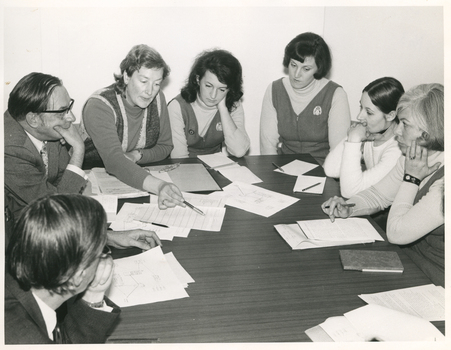 Royal District Nursing Service (RDNS) Sisters at a meeting at Fawkner Park Community Centre