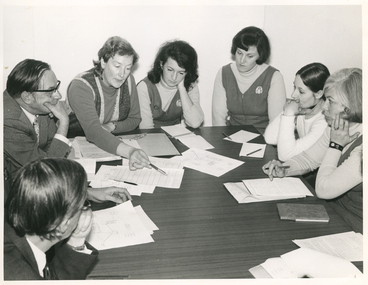 Royal District Nursing Service (RDNS) Sisters at a meeting at Fawkner Park Community Centre