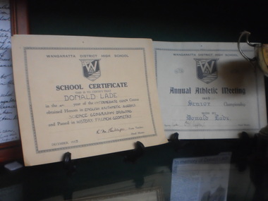 D.S. Lade School Certificates, 1936-1939