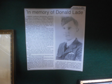 D.S. Lade Commemorative Newspaper Article, 1990