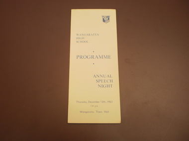 WHS Speech Night Pamphlet, 1963