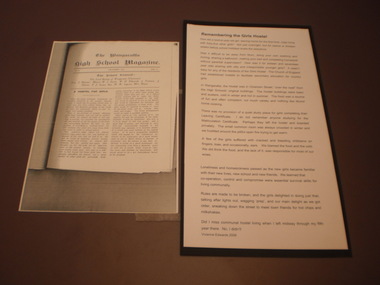 Girls Hostel Information Sheet, 1940-1952
