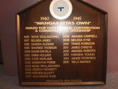WHS Citizenship Honour Board, 1940-1945