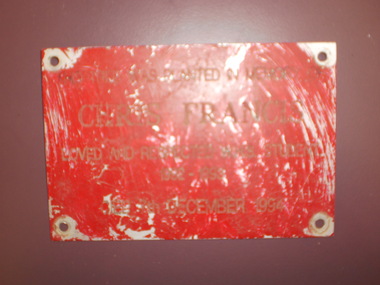 WHS Memorial Plaque, 1994