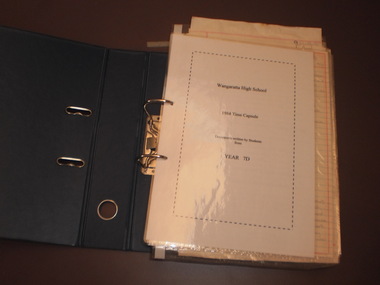 WHS Time Capsule papers folder, 1984