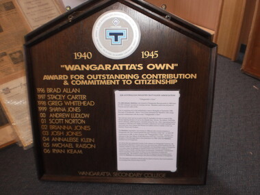 WSC Citizenship Honour Board, 1940-1945