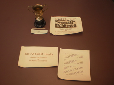 WHS Ray Patrick image and trophy, 1935