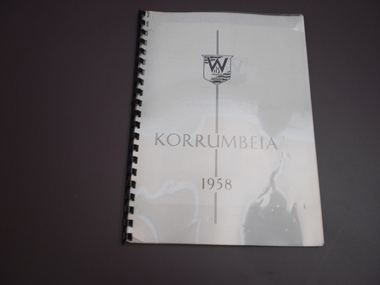 WHS Yearbook -Korrumbeia, 1958