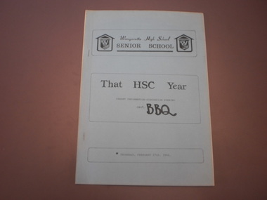 WHS Parent Handbook, 1986