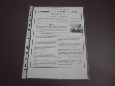 WHS Community Learning Centre Newsletter, 2007