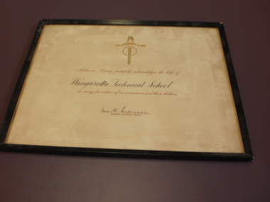 WTS Framed Certificate
