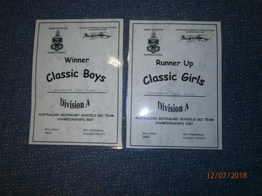 WHS Sport Certificates, 2007