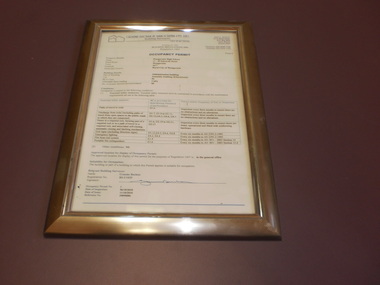 WHS Framed Certificate, 2010