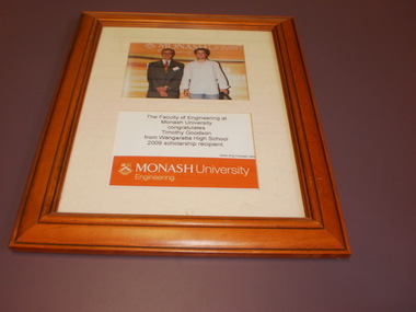 WHS Framed Certificate, 2009