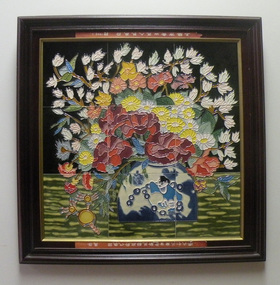 Tiles, Framed, Still Life  - Flowers In Vase, 1998