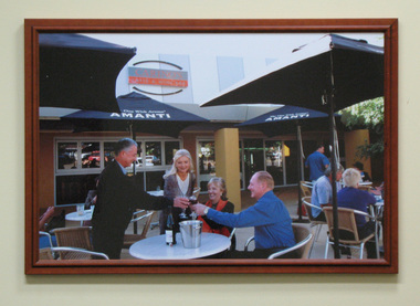 Photograph, Framed, Group drinking wine at Carinos Cafe & Wine Bar, Leongatha, 2003
